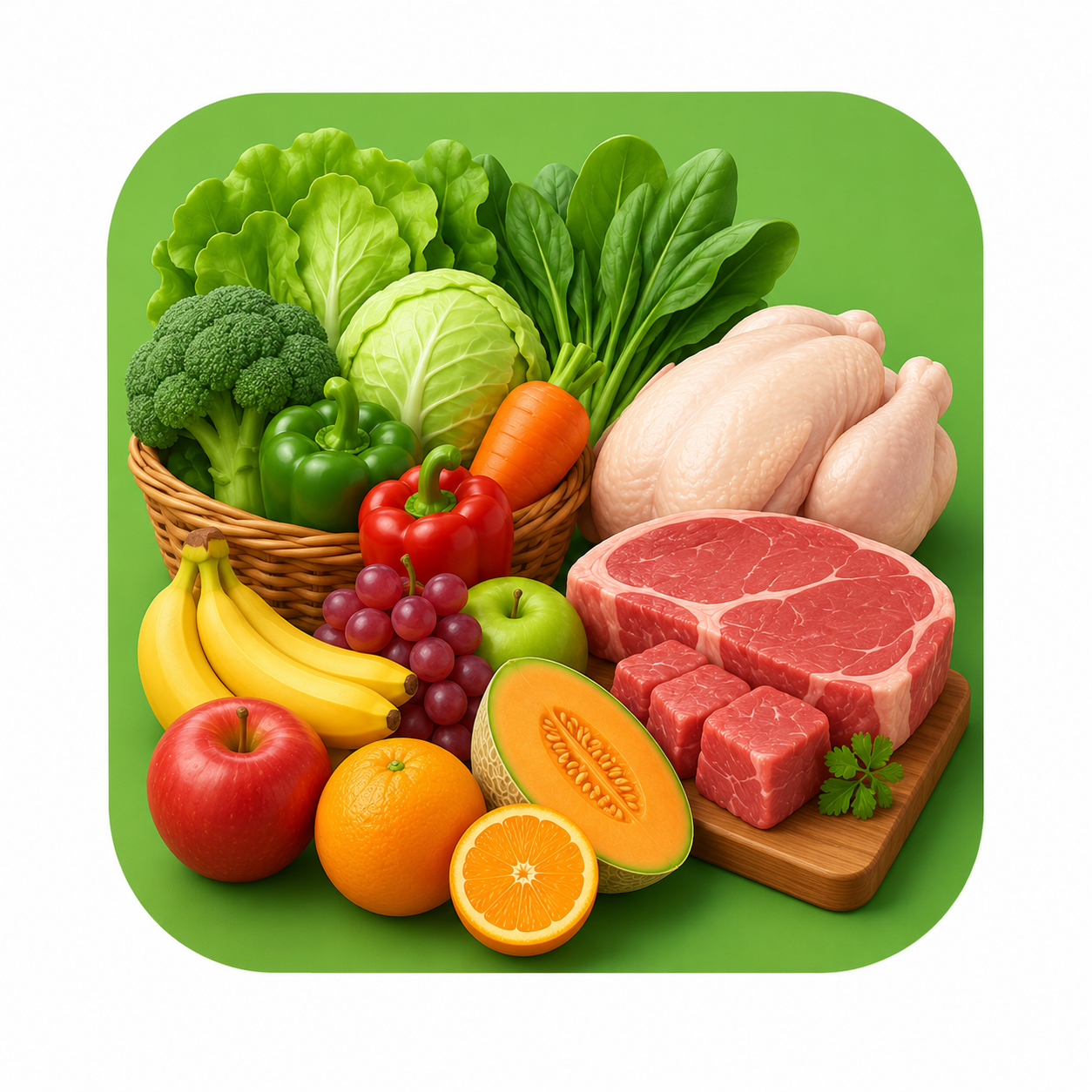 Sayur, Buah & Daging Segar